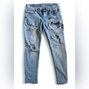Aeropostale Light Blue Distressed Skinny Jeans